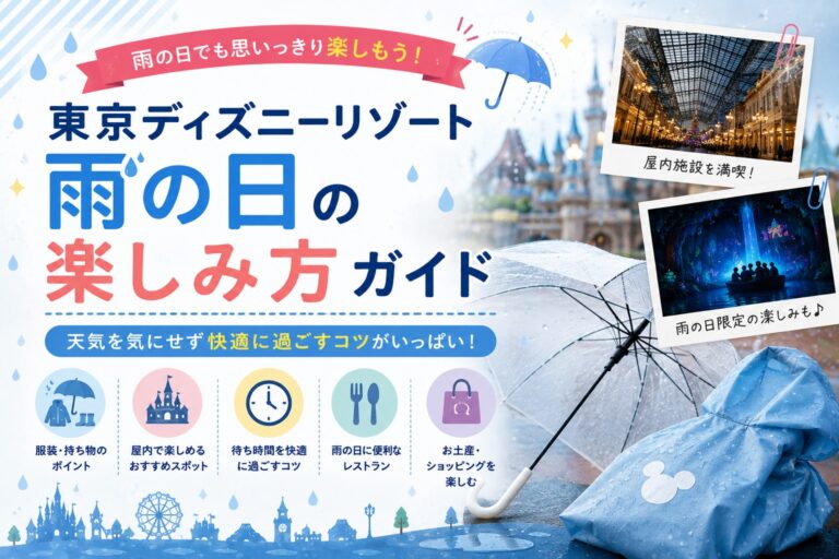 雨の日の東京ディズニーリゾートはどう楽しむ？屋内中心で回るコツと注意点