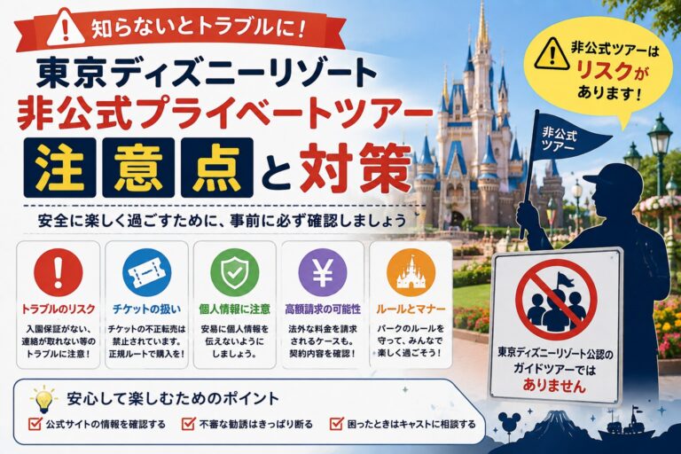東京ディズニーリゾート非公式プライベートツアーに注意｜見分け方と当日の確認ポイント