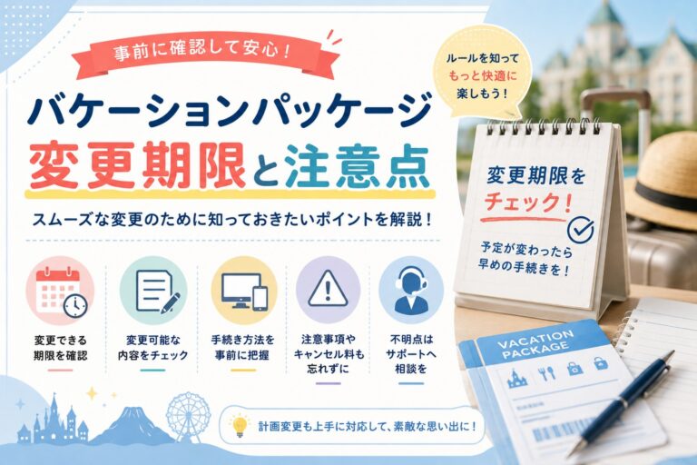 東京ディズニーリゾートのバケーションパッケージはいつまで変更できる？申込期間・注意点・当日の考え方
