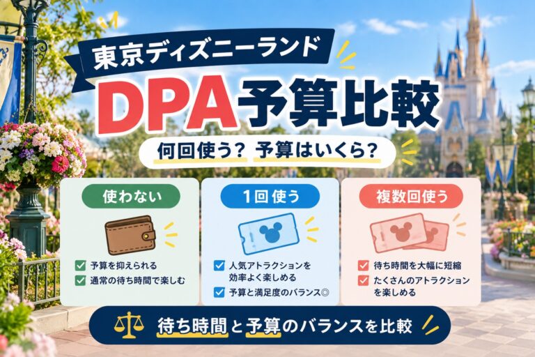 ランドのDPAに追加予算を使うなら？予算別の計画比較